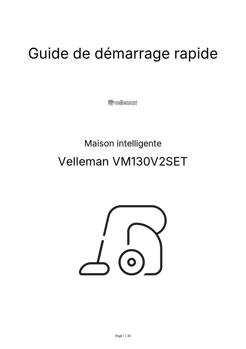 Image de la première page du manuel de l'appareil VM130V2SET