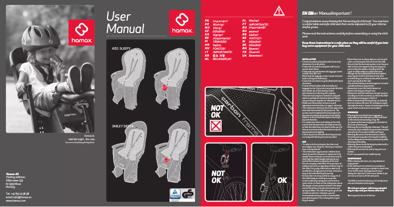Page 1 of the manual User Manual Hamax Smiley