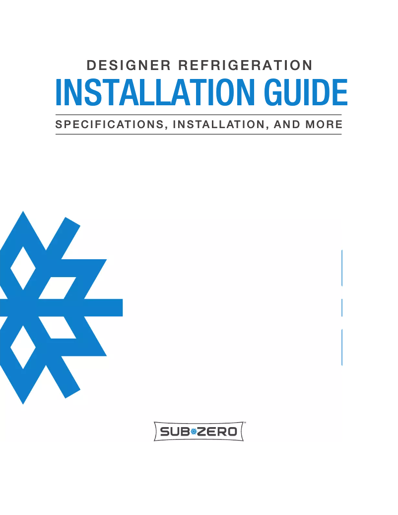 Page n°1 - Guide d'installation Sub-Zero ID-36CI