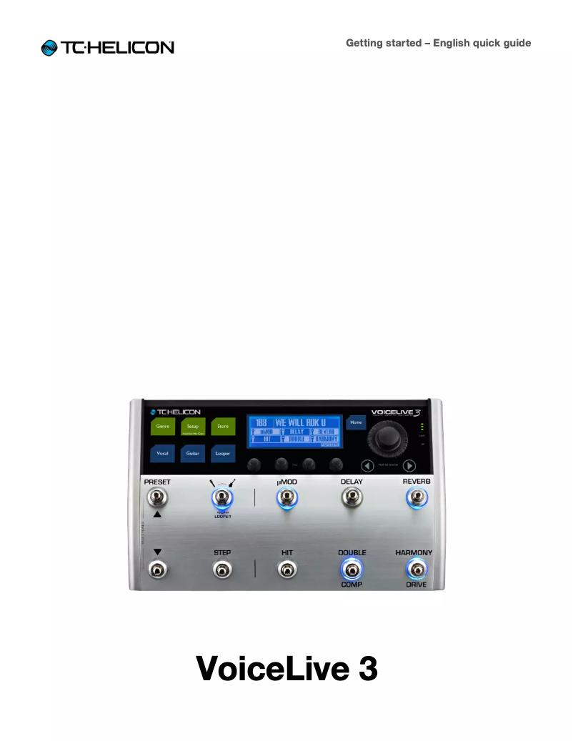 Page 1 de la notice Guide de démarrage rapide TC Helicon Voicelive 3