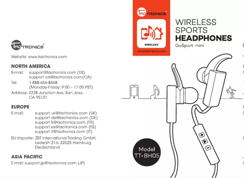 Page n°1 - Manuel utilisateur TaoTronics GoSport Mini TT-BH05
