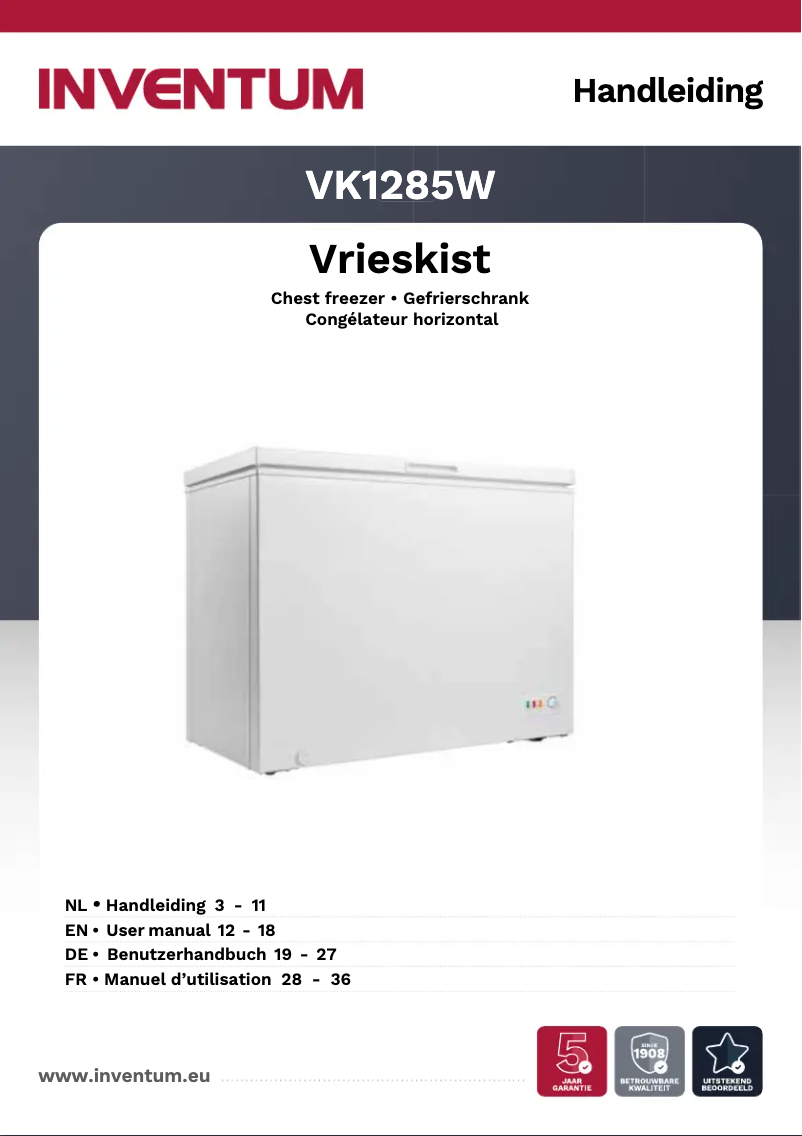 Image de la première page du manuel de l'appareil VK1285W