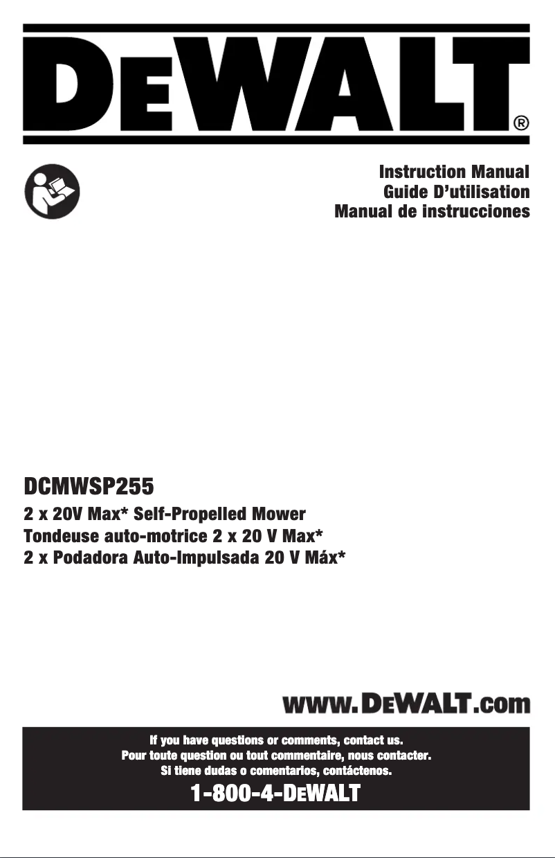 Page n°1 - Manuel utilisateur DeWalt DCMWSP255