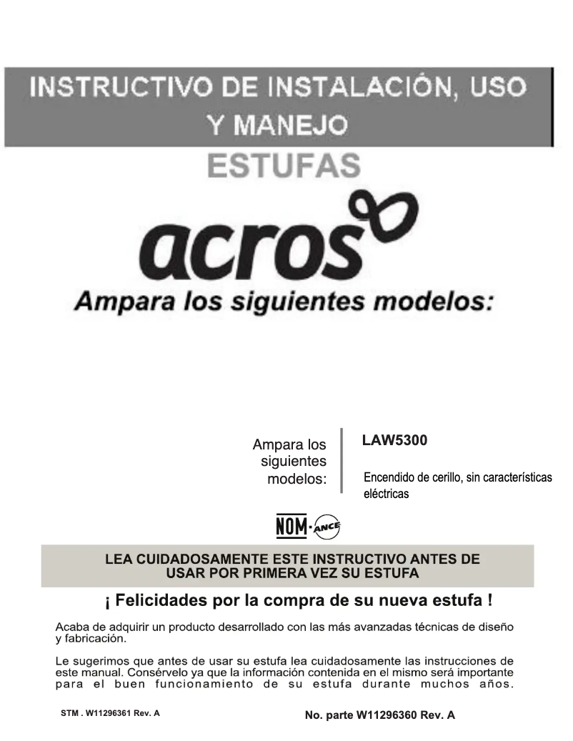 Page n°1 - Manuel utilisateur Acros AW5300D