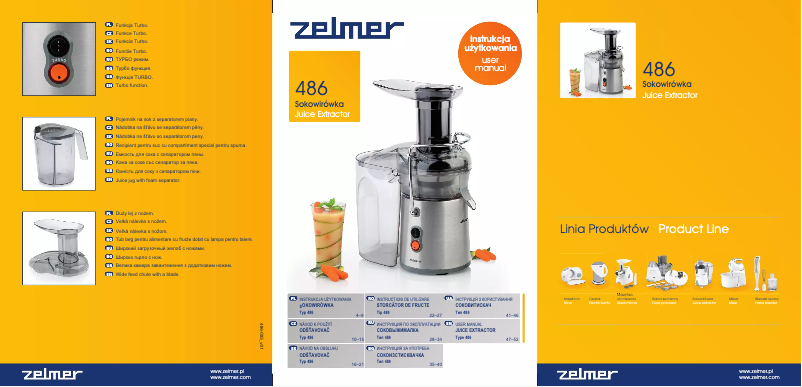 Page 1 de la notice Manuel utilisateur Zelmer 486