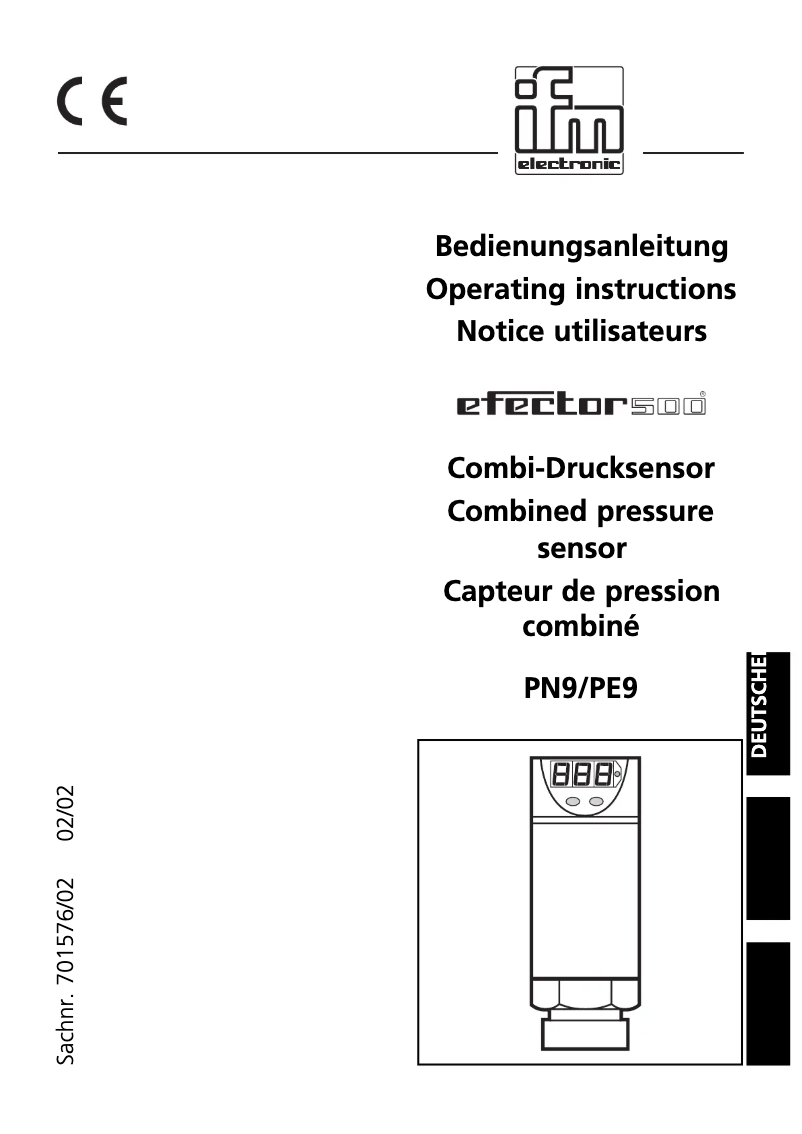 Page n°1 - Manuel utilisateur IFM PN9026