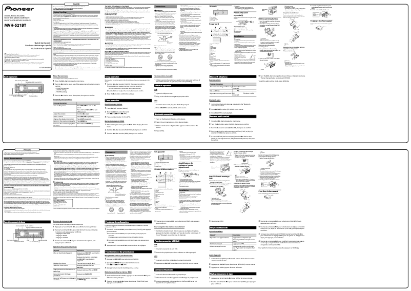 Image de la première page du manuel de l'appareil MVH-S21BT