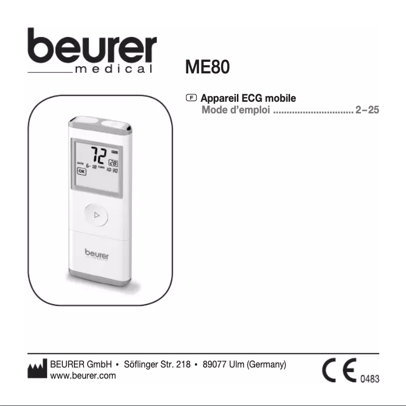 Image de la première page du manuel de l'appareil ME 80