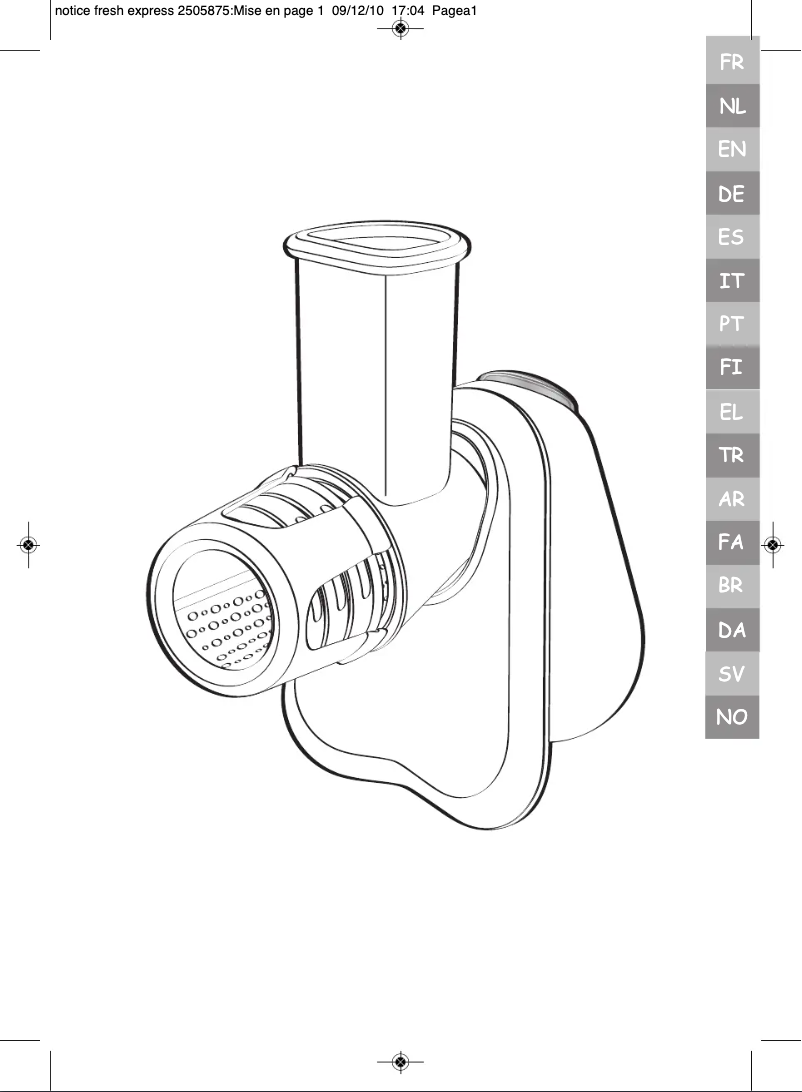 Page 1 de la notice Manuel utilisateur Moulinex Fresh Express Plus DJ756G