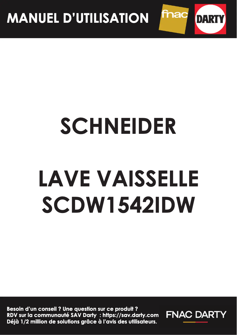 Page n°1 - Manuel utilisateur Schneider SCDW1542IDW