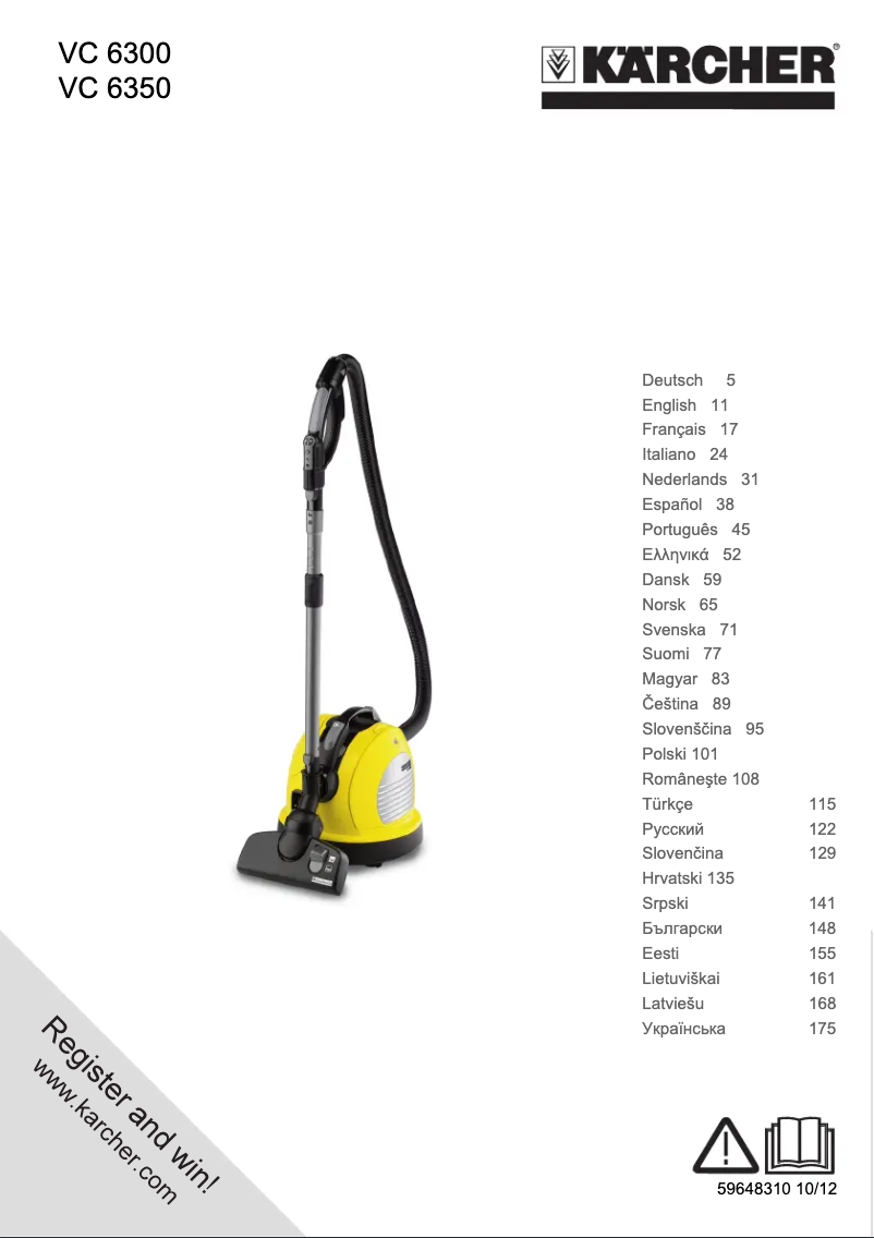 Page n°1 - Manuel utilisateur Kärcher VC 6350