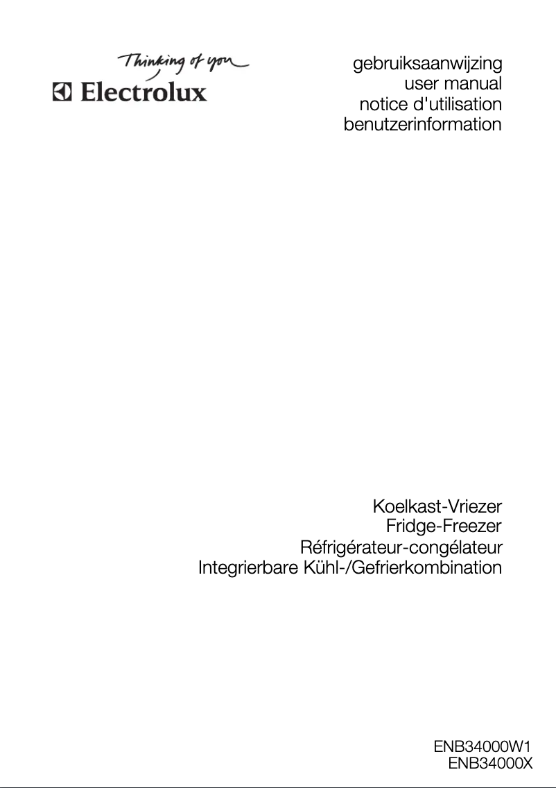 Page n°1 - Manuel utilisateur Electrolux ENB34000X