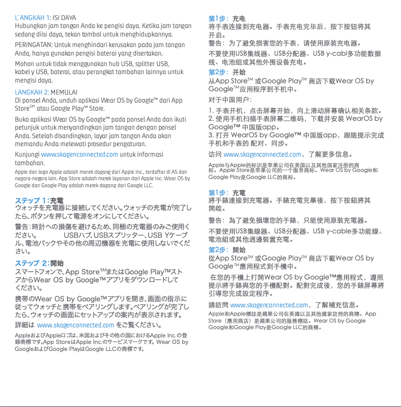 Page 1 de la notice Manuel utilisateur Skagen Falster Gen 4 Connected SKT5100