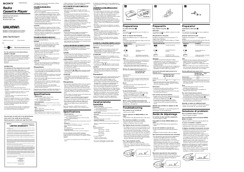 Image de la première page du manuel de l'appareil WM-FX271