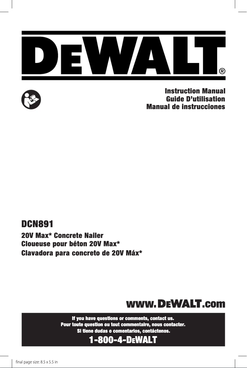 Image de la première page du manuel de l'appareil DCN891