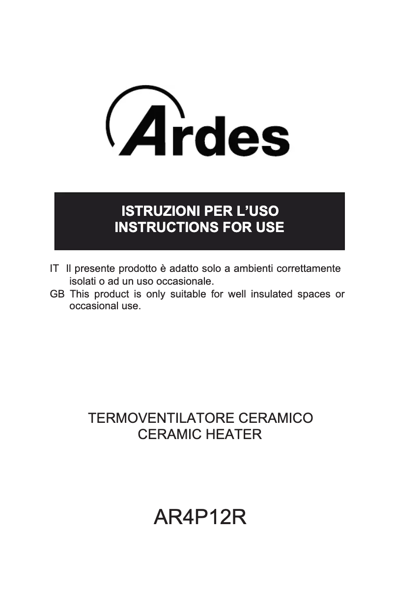 Page n°1 - Manuel utilisateur Ardes AR4P12R