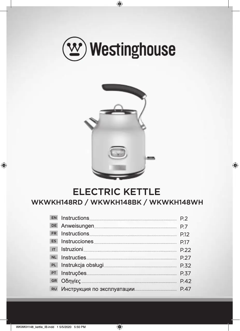 Image de la première page du manuel de l'appareil WKWKH14WH