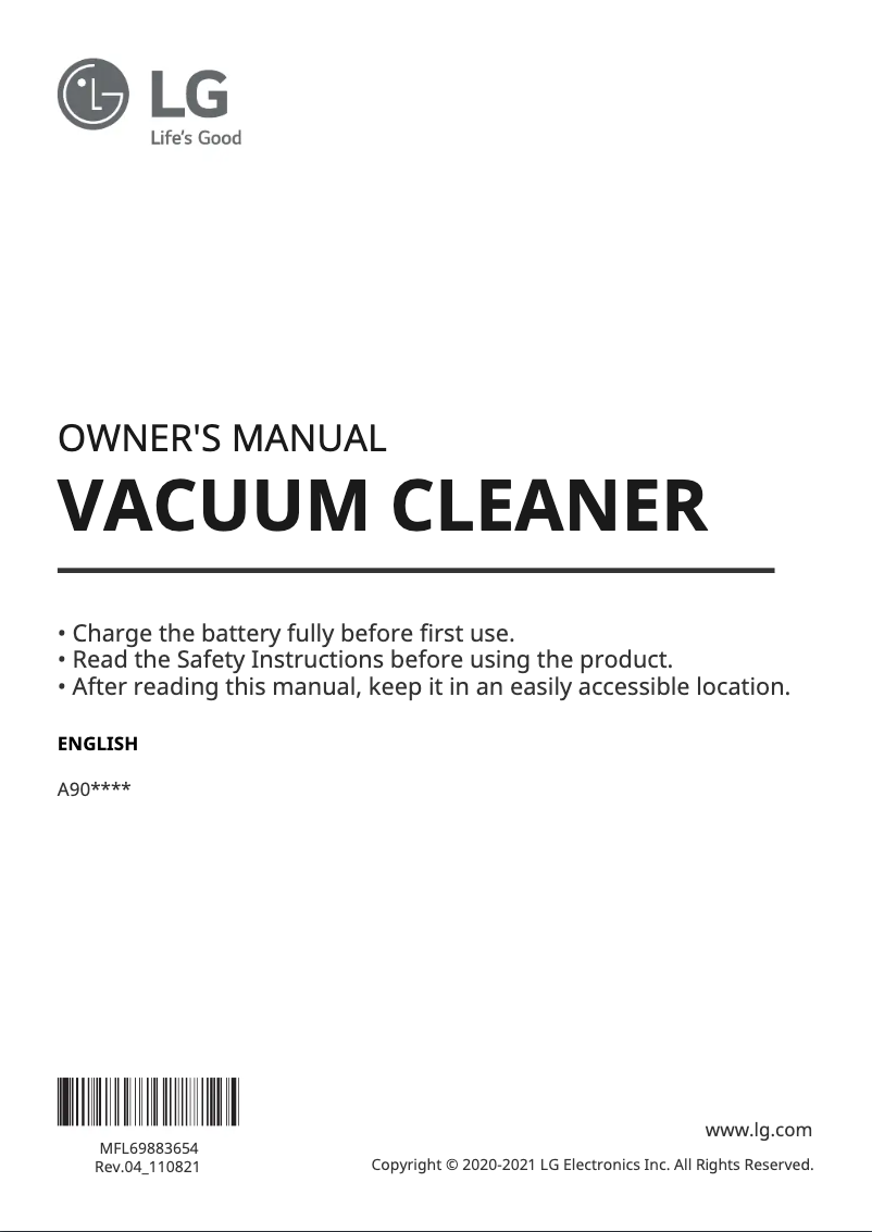 Page 1 de la notice Manuel utilisateur LG A905RM