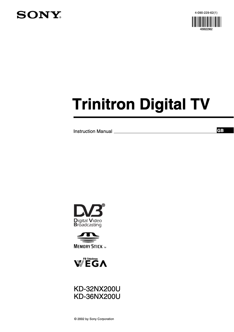 Image de la première page du manuel de l'appareil KD-32NX200U