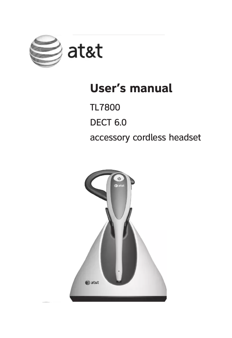 Page n°1 - Manuel utilisateur AT&T TL7800