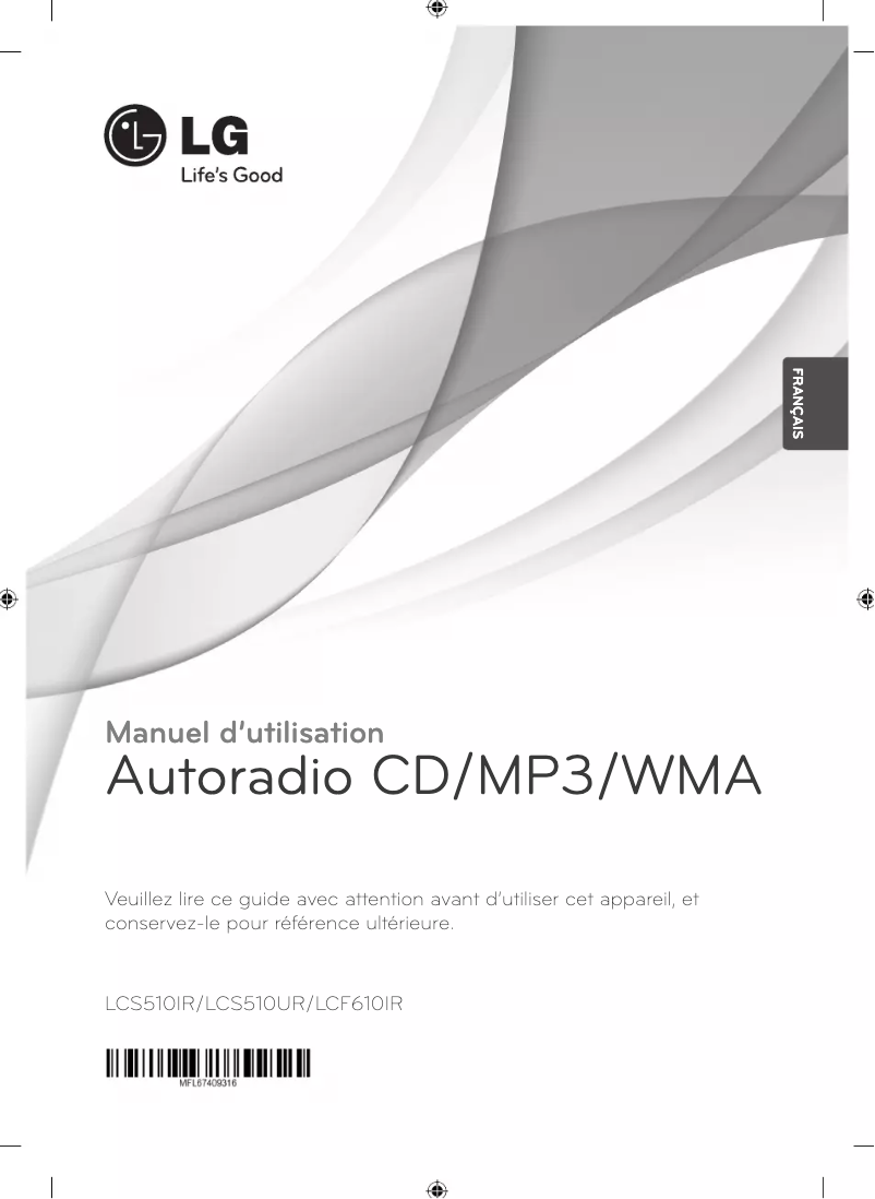 Page 1 de la notice Manuel utilisateur LG LCF610IR