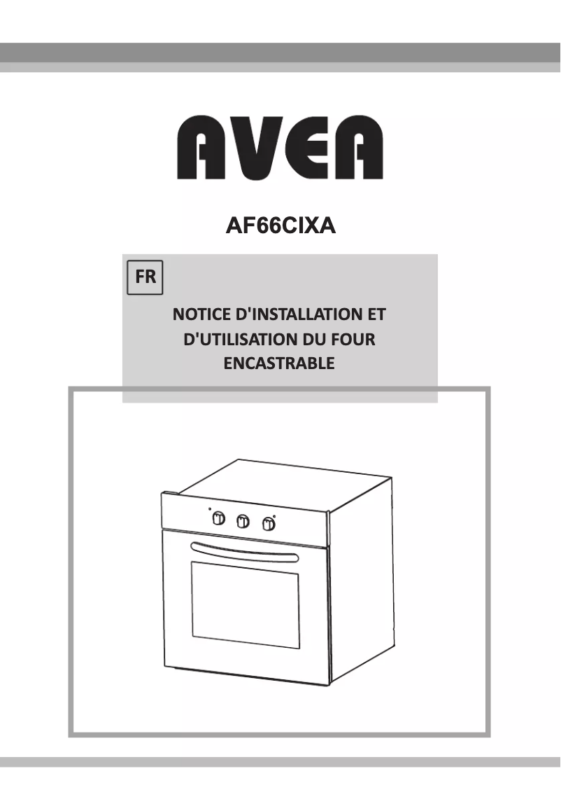 Page n°1 - Manuel utilisateur AVEA AF66CIXA
