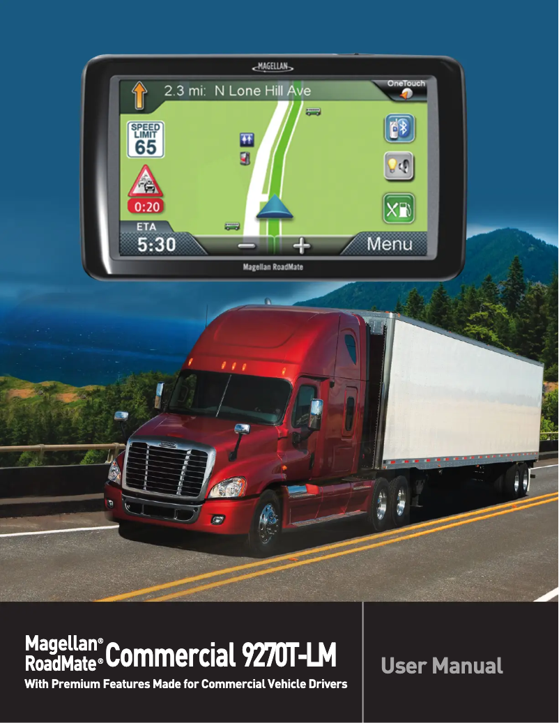 Image de la première page du manuel de l'appareil Roadmate Commercial 9261T-LM