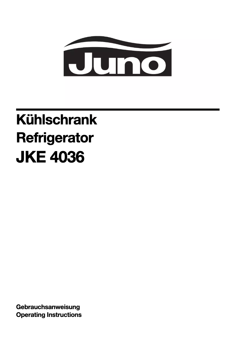 Page n°1 - Manuel utilisateur Juno JKE4036