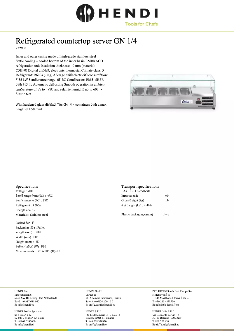 Page n°1 - Fiche technique Arktic 232903