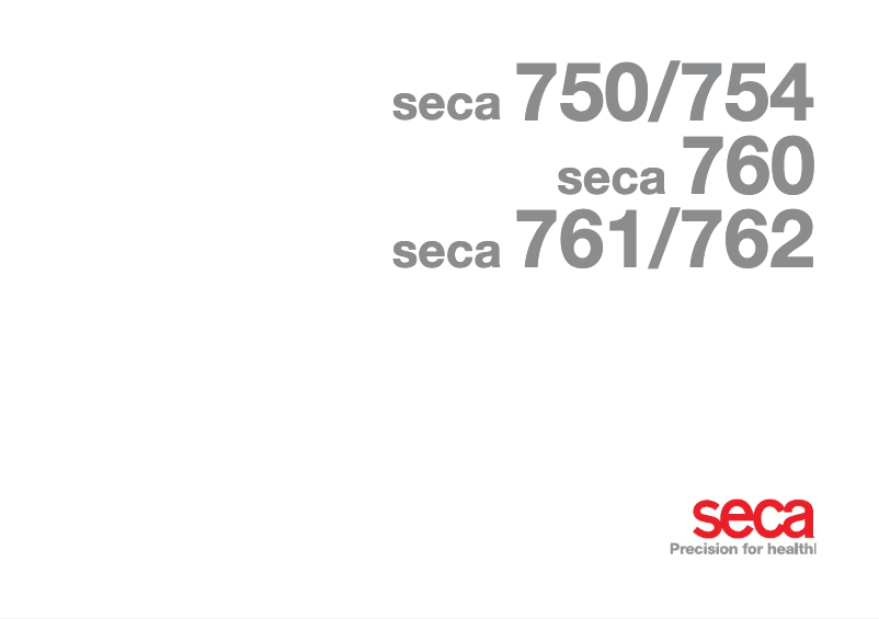 Page 1 de la notice Manuel utilisateur Seca 754