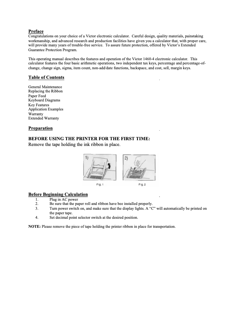 Page n°1 - Manuel utilisateur Victor 1460-4