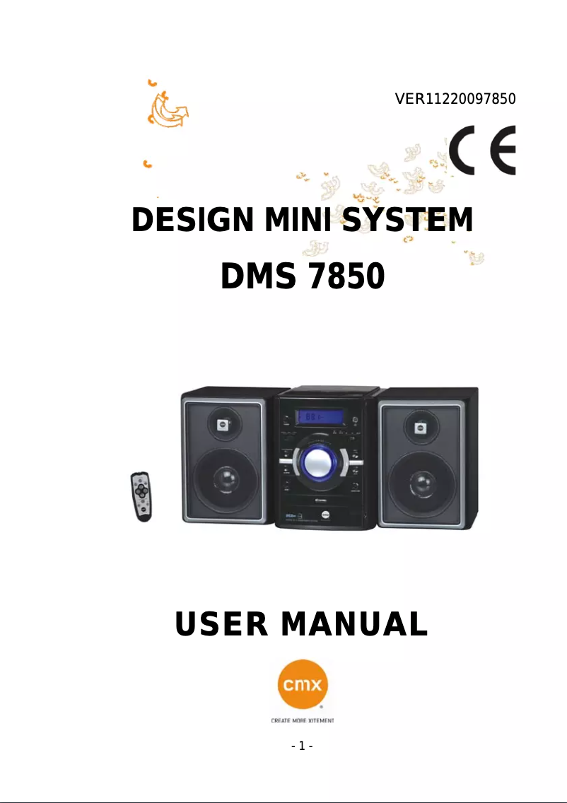 Page n°1 - Manuel utilisateur CMX DMS 7850