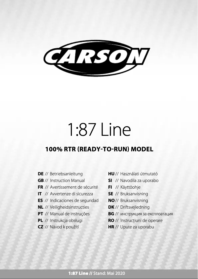 Page n°1 - Manuel utilisateur Carson MB Unimog U406