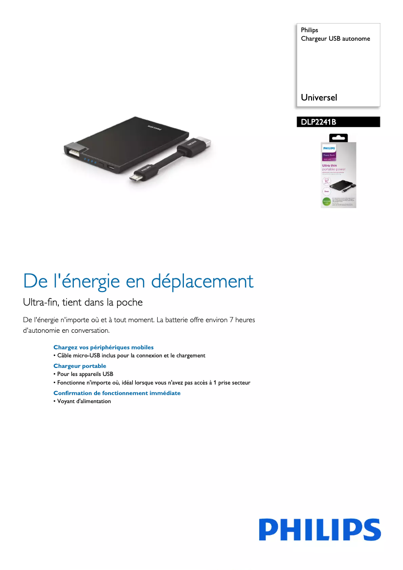 Image de la première page du manuel de l'appareil DLP2241B