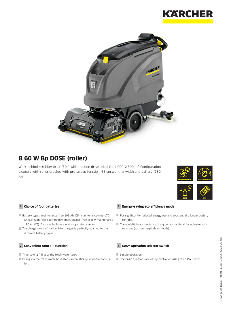Image de la première page du manuel de l'appareil B 60 W Bp Dose