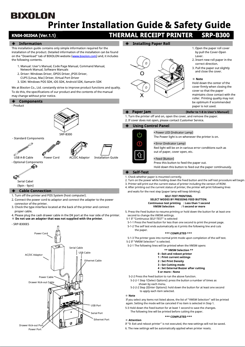 Image de la première page du manuel de l'appareil SRP-B300