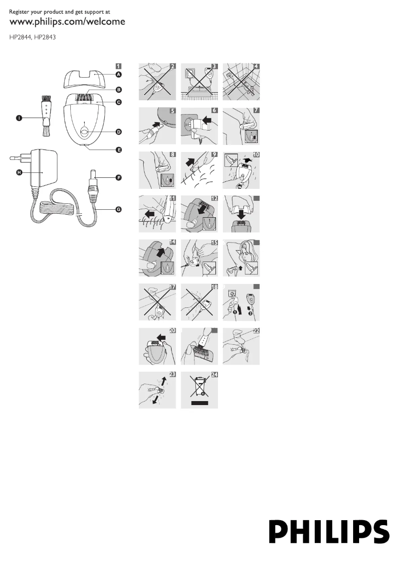 Page 1 de la notice Manuel utilisateur Philips Satinelle HP2844