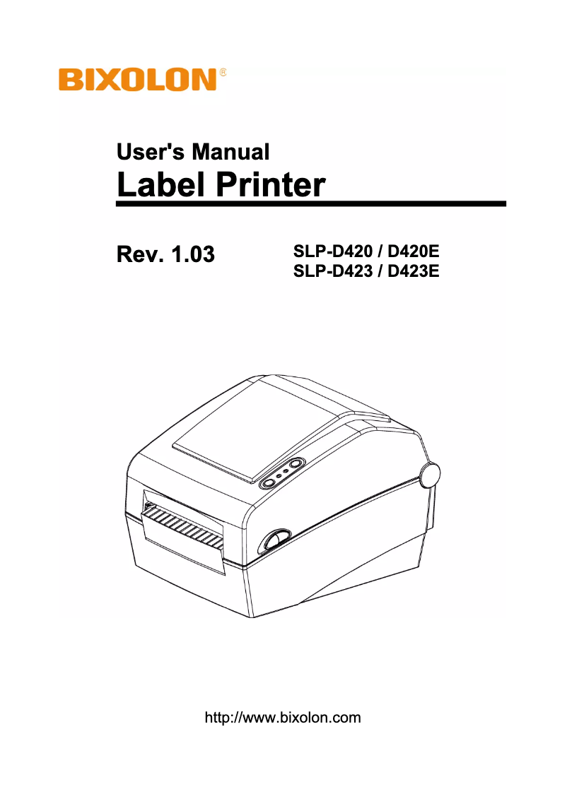 Page n°1 - Manuel utilisateur Bixolon SLP-D423DG