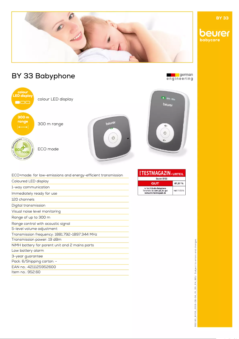 First page image of the manual for BY 33