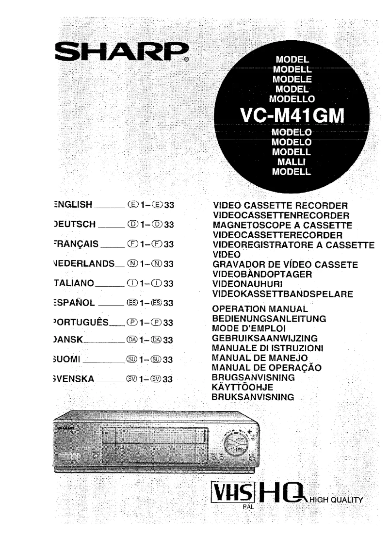 Page 1 de la notice Manuel utilisateur Sharp VC-M41