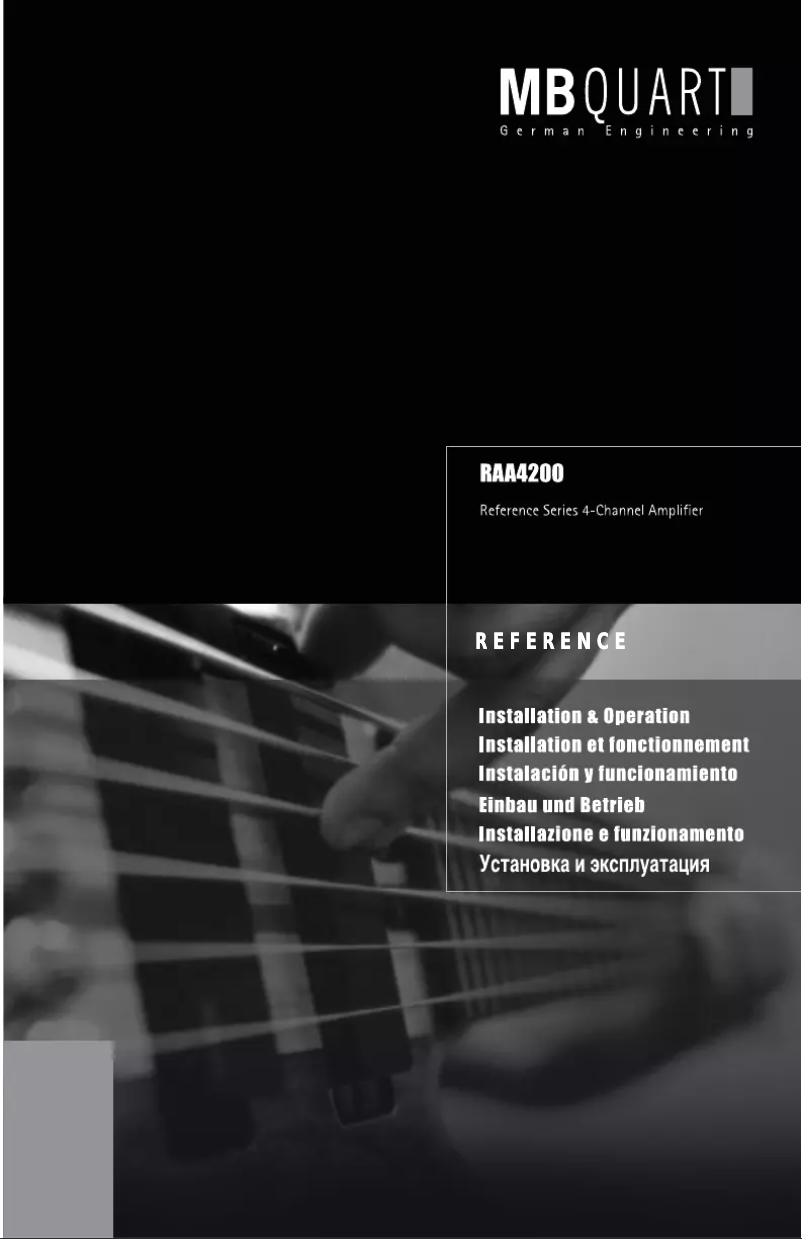 Page n°1 - Manuel utilisateur MB Quart RAA4200