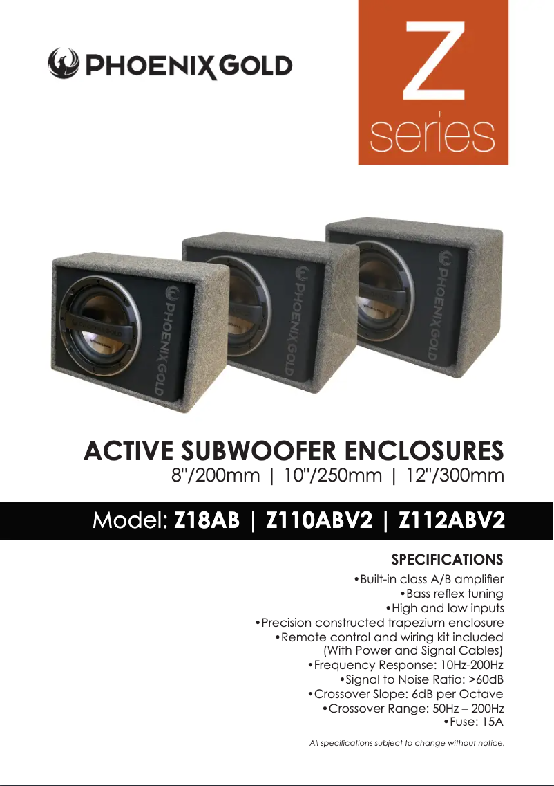 Page 1 de la notice Manuel utilisateur Phoenix Gold Z18AB