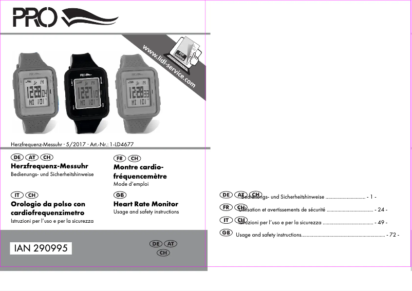 Page 1 de la notice Manuel utilisateur Crivit 1-LD4677