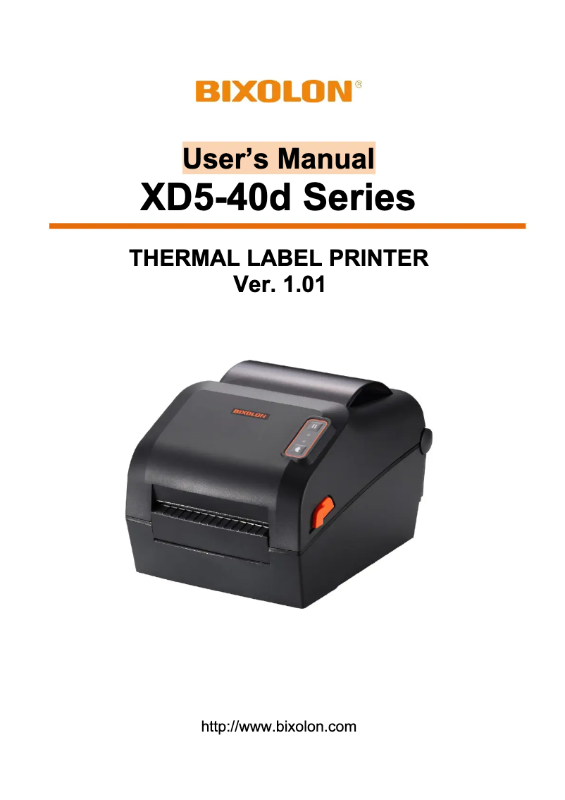 First page image of the manual for XD5-43DEK