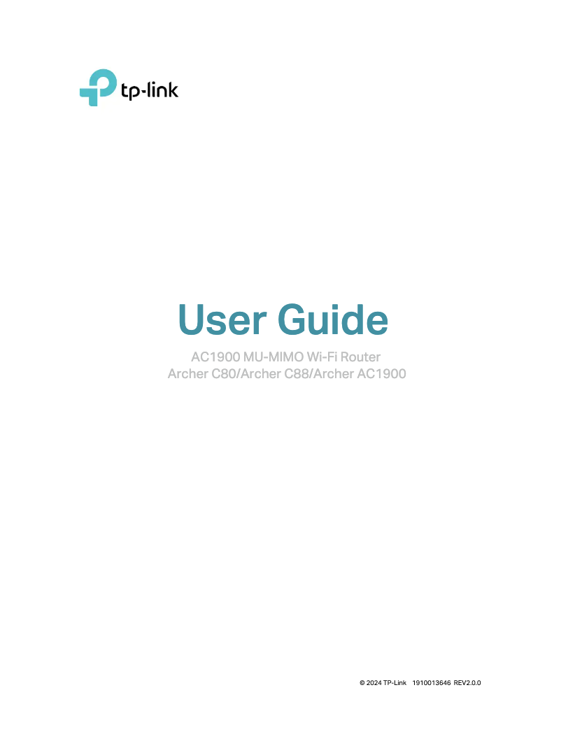 Page 1 de la notice Manuel utilisateur TP-Link AC 1900