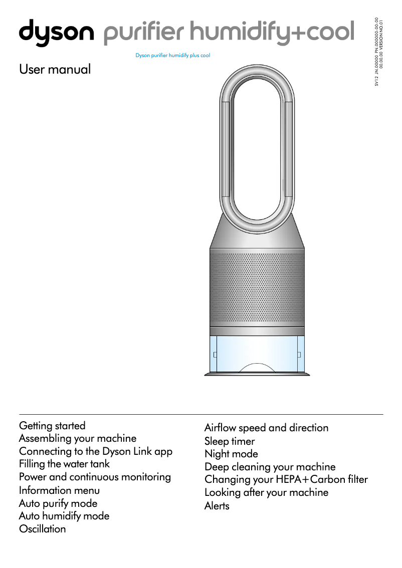 Page n°1 - Manuel utilisateur Dyson Purifier Humidify+Cool Formaldehyde