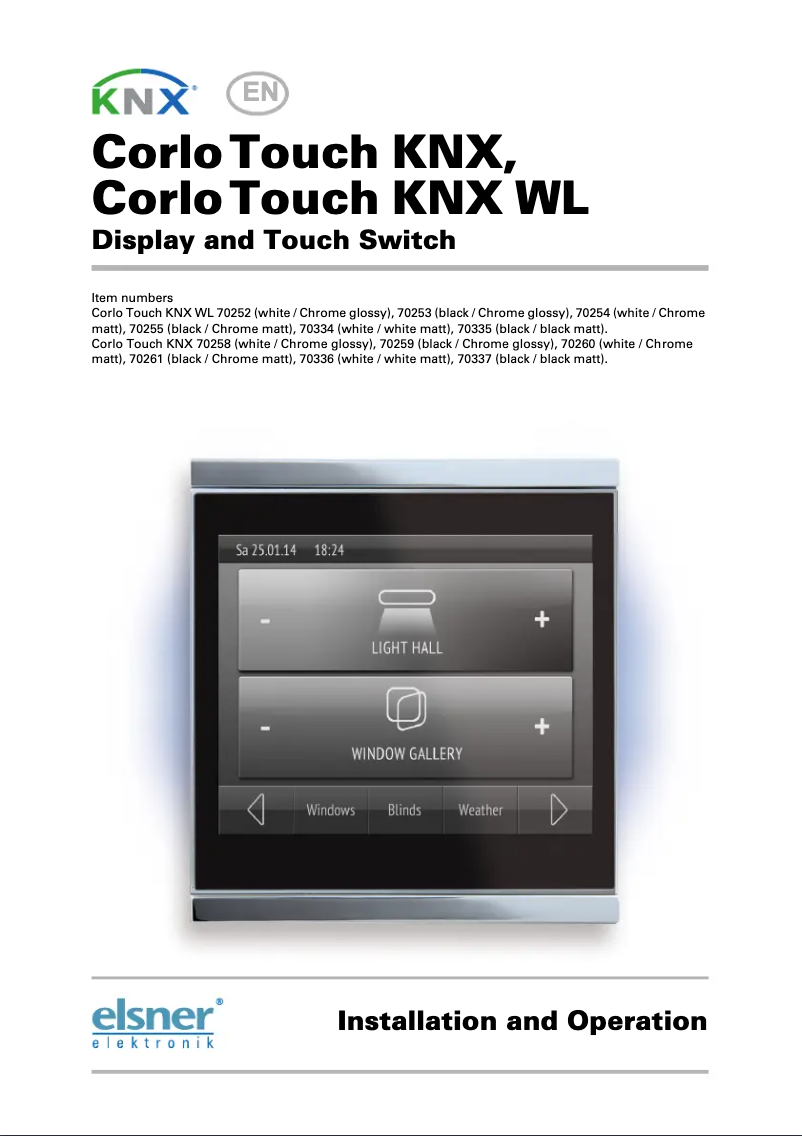 Image de la première page du manuel de l'appareil Corlo Touch KNX