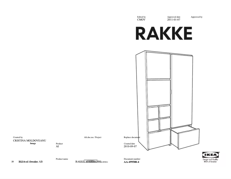 Imagen de la primera página del manual del dispositivo RAKKE