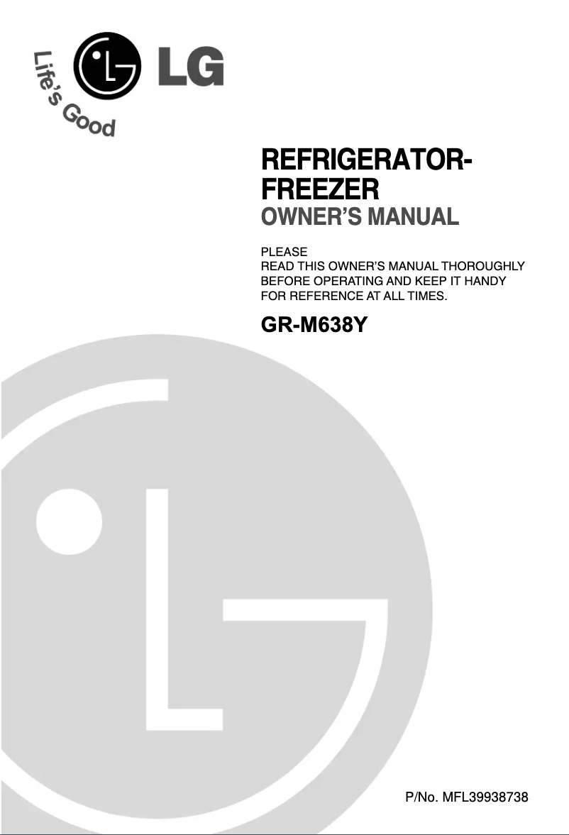 Page 1 de la notice Manuel utilisateur LG GR-M638YLQ