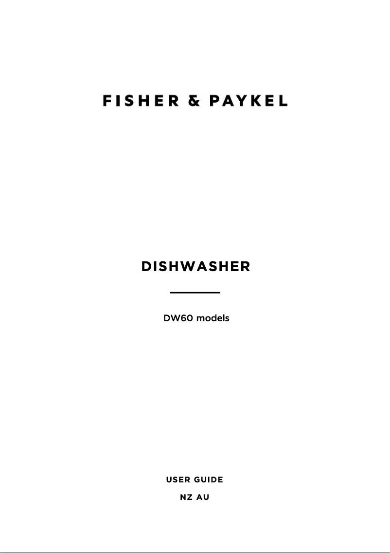 Page n°1 - Manuel utilisateur Fisher & Paykel C2 DW60FC2X1